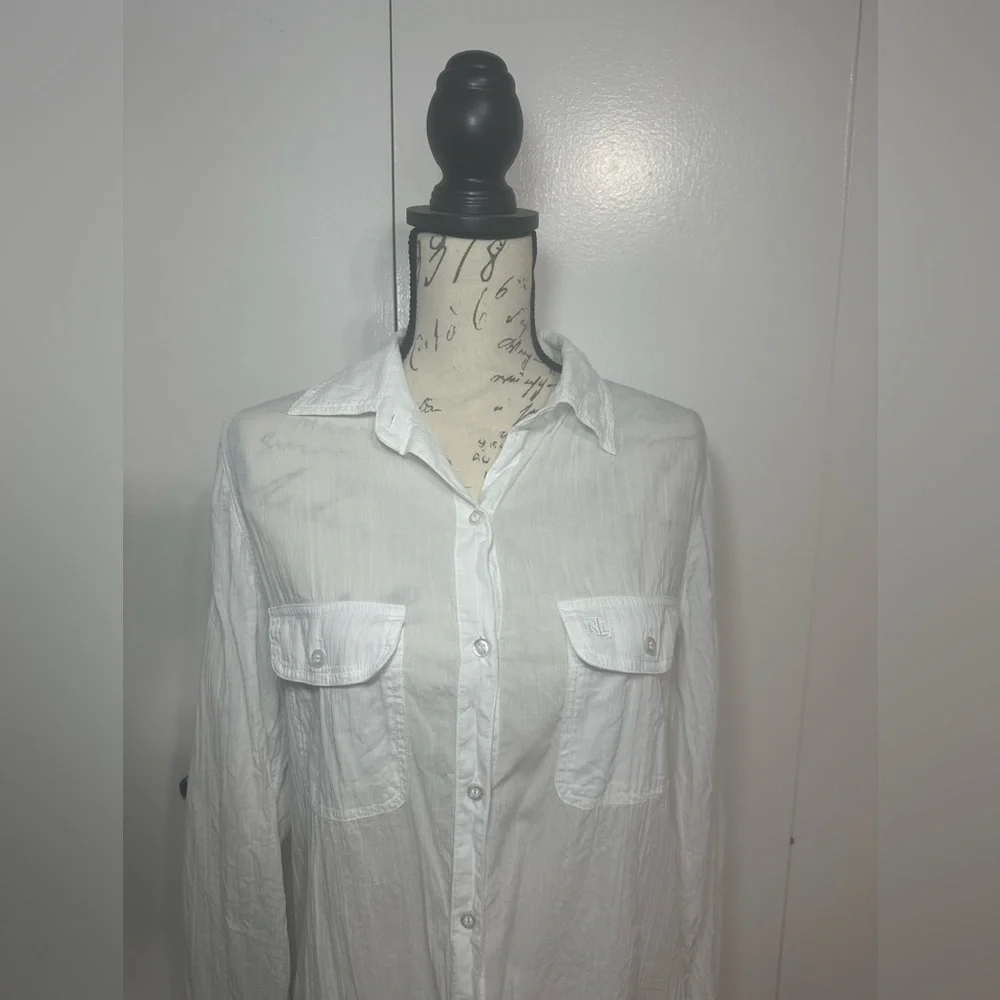 Lauren Ralph Lauren
Crushed Cotton Camp Shirt Swim Cover-Up - Picture 4 of 11